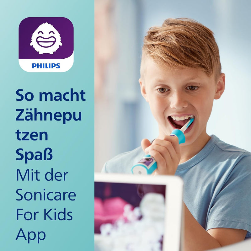 Philips Sonicare for Kids elektrische Zahnbürste - Schallzahnbürste mit Timer, App-Unterstüzung und