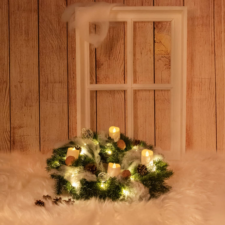 Idena 30260 - LED Weihnachtskranz mit Lichterkette und 20 LEDs in Warmweiss, mit 6 Stunden Timer-Fun