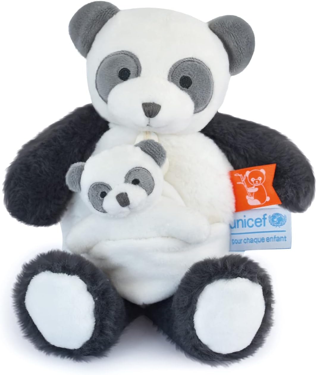 Doudou et Compagnie – Plüsch-Panda mit Baby, 25 cm – Beige – Schöne Geschenkbox – Baby & Moi – Unice