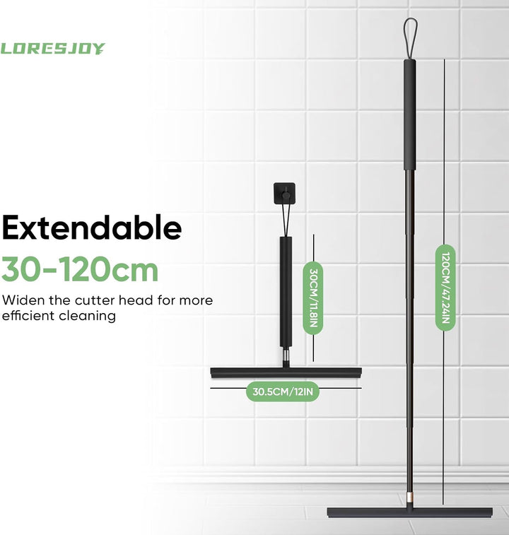 Duschabzieher Einstellbar 30-120cm, Duschabzieher Silikon Set mit Halterung, Abzieher Dusche, Badezi