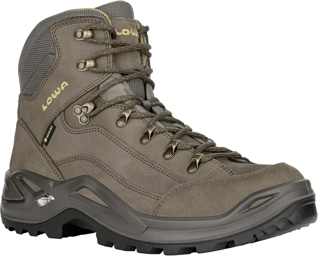 Lowa Renegade GTX MID Unisex Wanderstiefel Tracking Outdoor Goretex 41.5 EU Oliv Senf, 41.5 EU Oliv