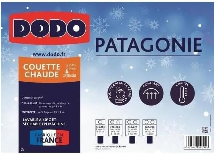 Dodo Steppdecke, warm, Patagonien, 240 x 260 cm, Weiss