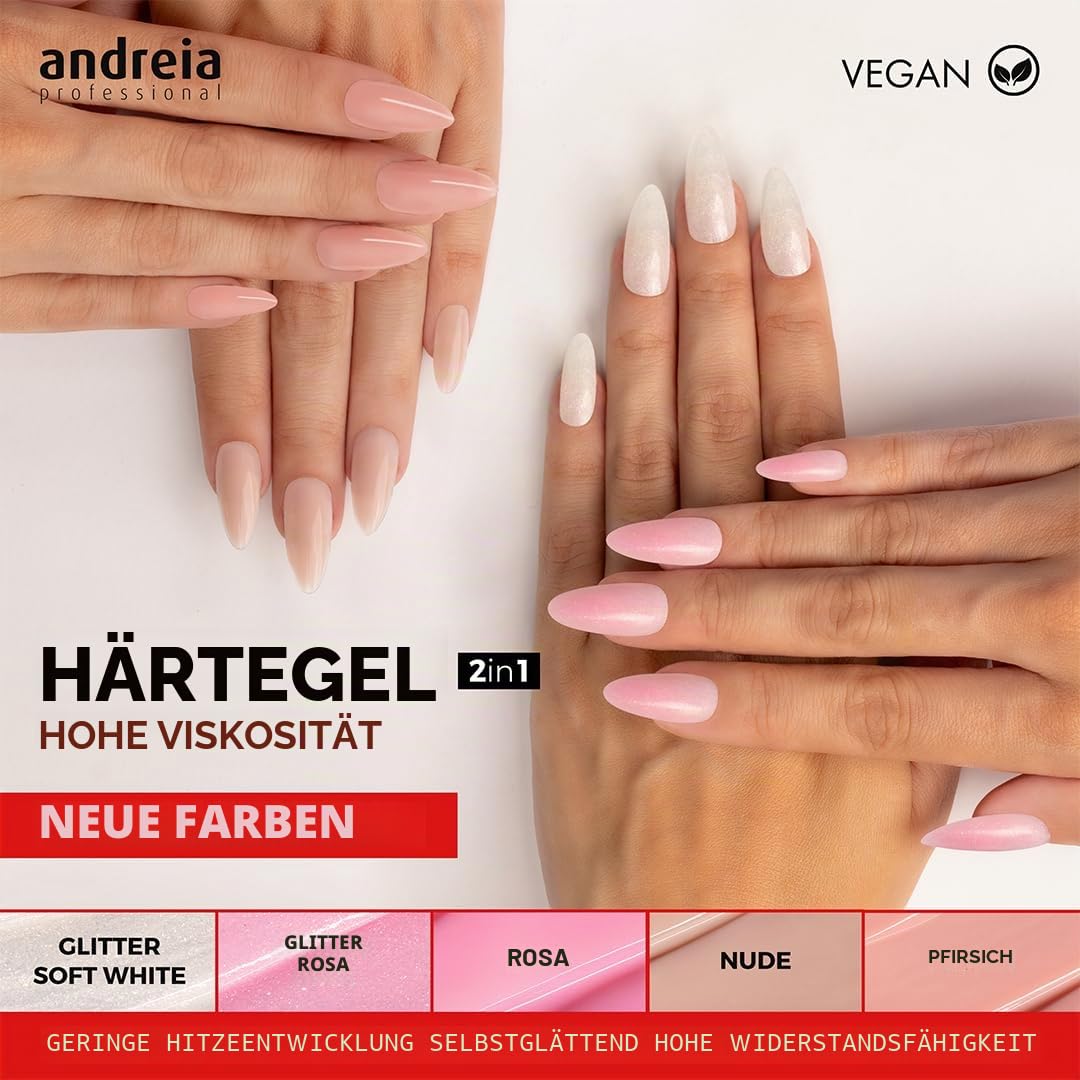 Andreia Profi 2 Phasen Hard Gel 2 in 1 LED und UV - Hohe Viskosität für harte und starke Nägel - Auf