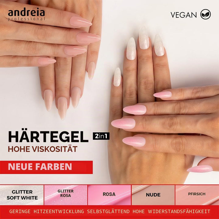Andreia Profi 2 Phasen Hard Gel 2 in 1 LED und UV - Hohe Viskosität für harte und starke Nägel - Auf