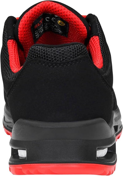 Sicherheitsschuhe ELTEN LAKERS XXT Low ESD S1P, Damen, Herren, sportlich, leicht, schwarz/rot 36 EU