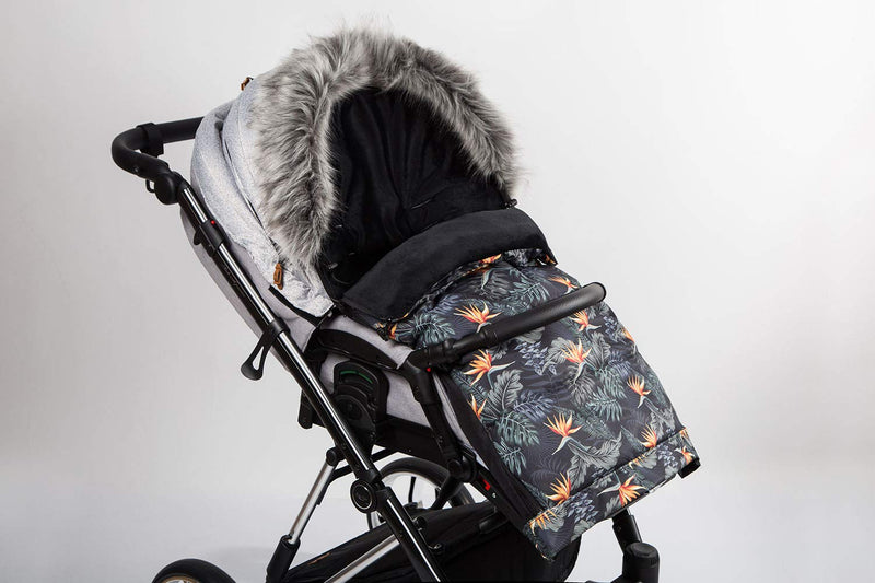 Baby PREMIUM Fusssack WinterFusssack für Kinderwagen Masse 85/105 cm für Buggy Palmen [071], Palmen