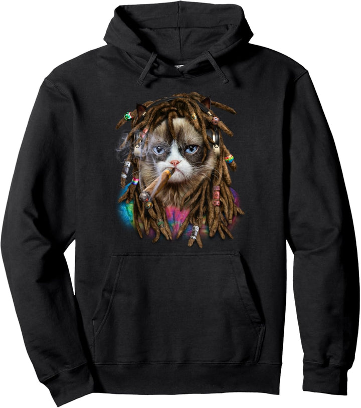 Siamesische Katze mit Reggae-Dreadlocks-Haaren Pullover Hoodie