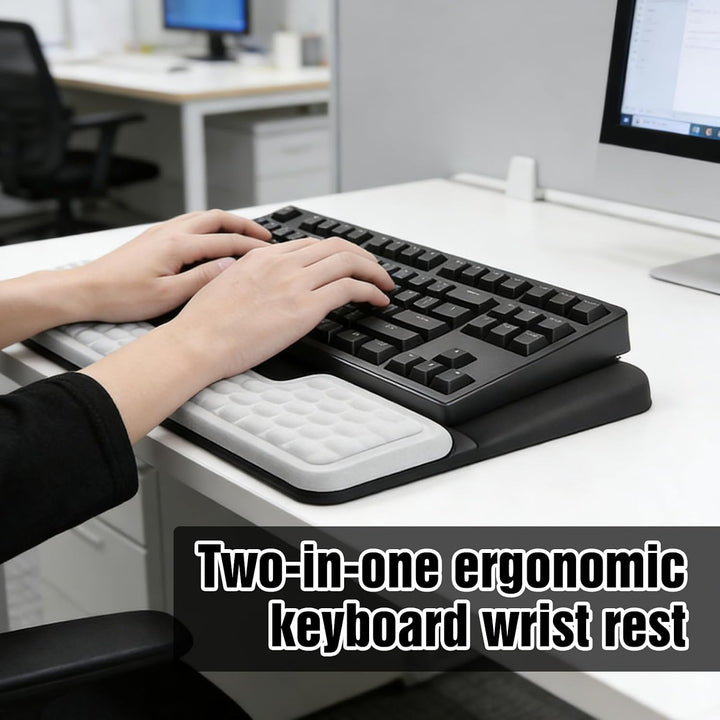 2-in-1 Ergonomische Tastatur Handauflage aus Memory-Schaum: Handballenauflage Tastatur mit Rutschfes
