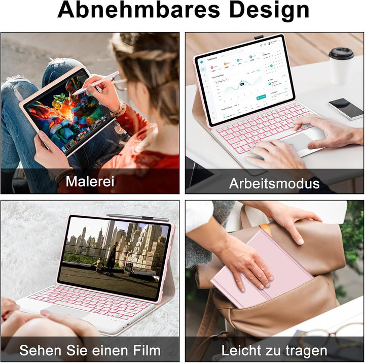 FOGARI Tastatur Hülle für Honor Magic Pad 2 Tablet 12,3 Zoll, Multi Touch Trackpad, 7 Farben Beleuch