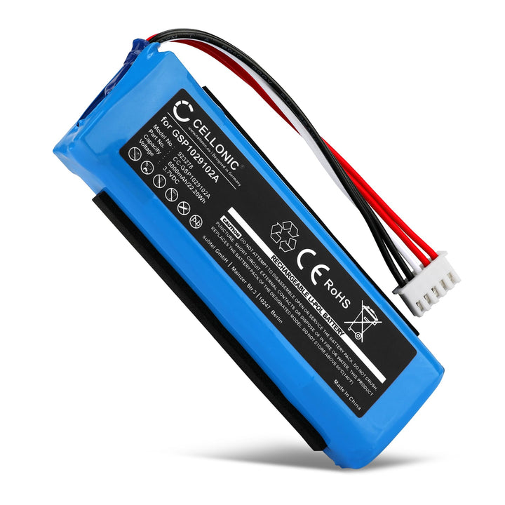 CELLONIC, Lautsprecherakku kompatibel mit JBL Charge 3 (2016) (6000mAh, 3.7V) Ersatzakku GSP1029102A
