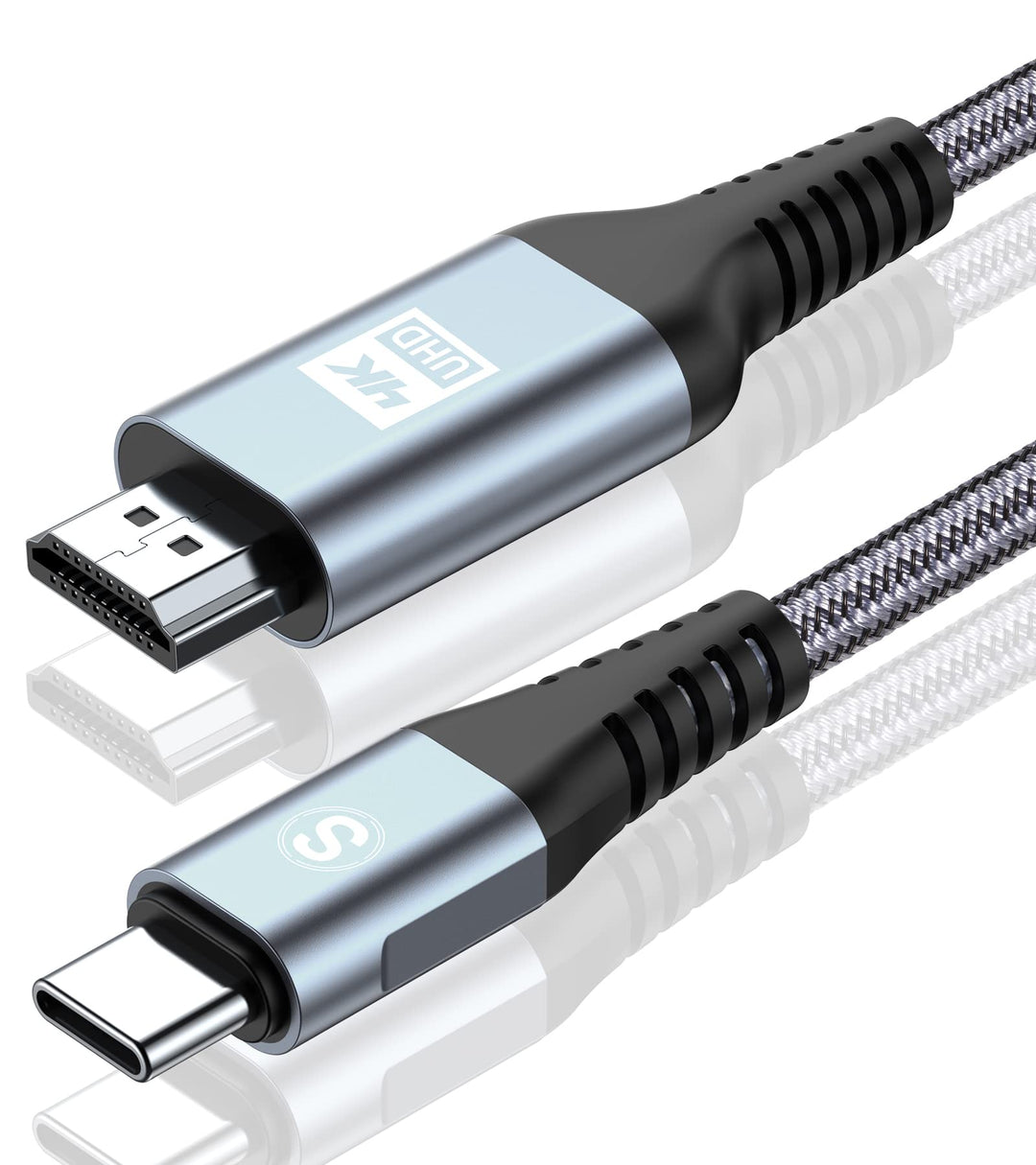 sweguard USB C auf HDMI Kabel 4K 6M,USB Typ C auf HDMI UHD Kabel Geflochten Thunderbolt 3/4 Adapter