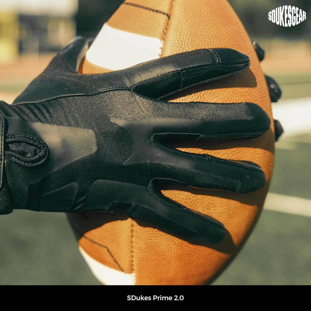 SDukes Prime 1.0 American Football Handschuhe Gloves Receiver Empfänger L Schwarz, L Schwarz