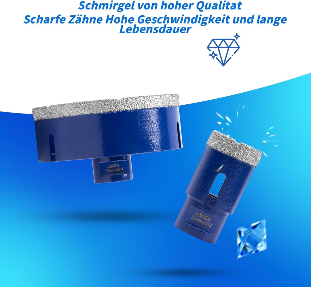 Fliesenbohrer 100mm x M14 Diamantbohrer Glasbohrer Fliesen Diamant Feinsteinzeug Bohrer für Keramik