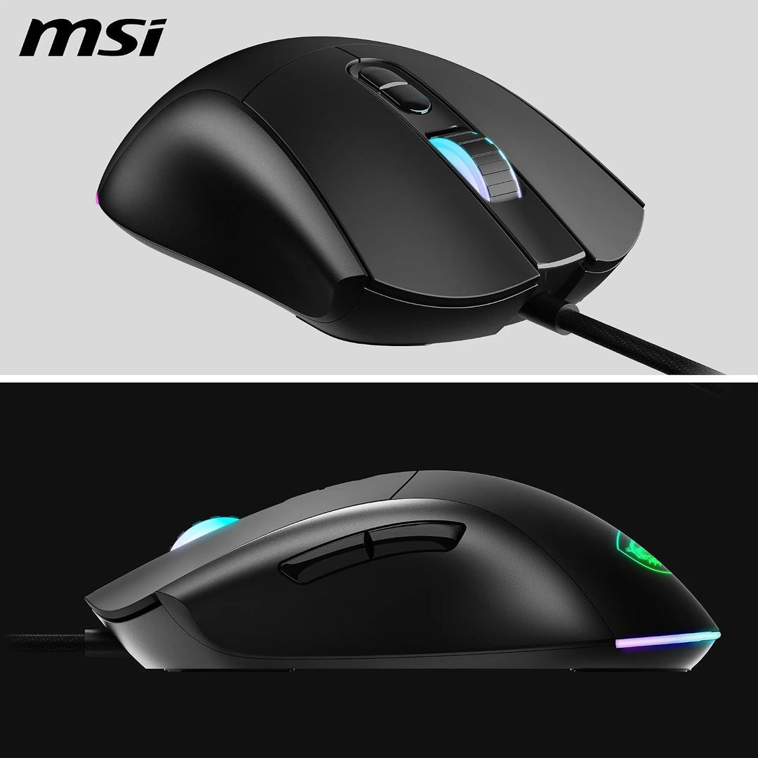 MSI Forge GM320 Gaming-Maus – 12800 DPI optischer Sensor, symmetrisch, über 20 Millionen Klicks, 7 T