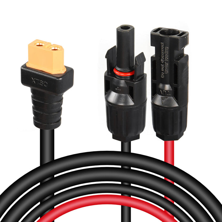 CERRXIAN 6FT Solarstecker auf XT60-Adapter-Verlängerungskabel, 14AWG XT60-Buchse auf Solarpanel-Stro