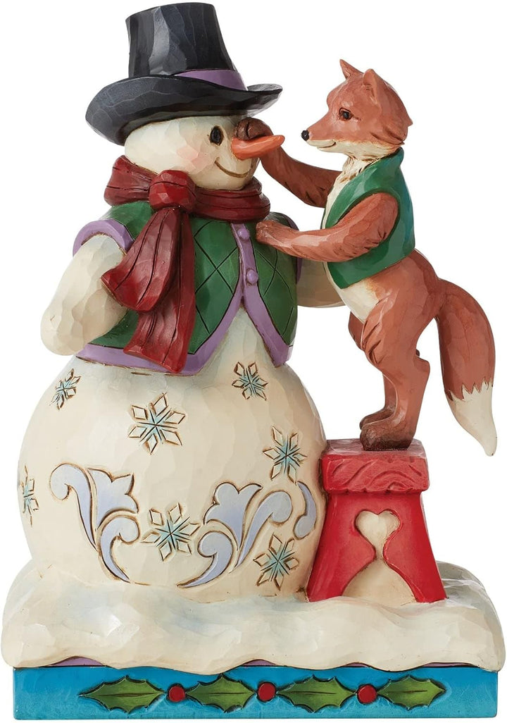 Schneemann mit Fuchs