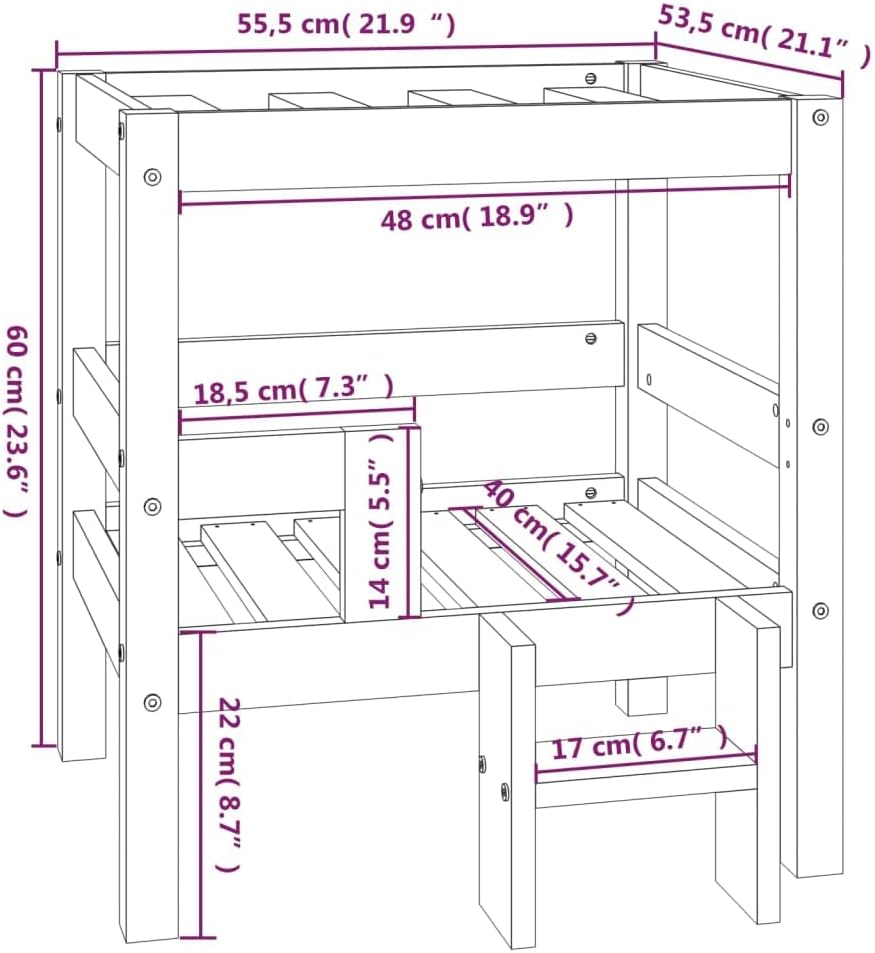 FIRBNUS 80x30x60 cm Seitenschrank mit Ablage und Türen Beistellschrank Schubladenschrank Lowboard La