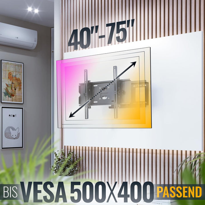 RICOO TV Wandhalterung Fernseher Halterung Fernsehhalterung für Wand Universal für 40-75 Zoll Smart