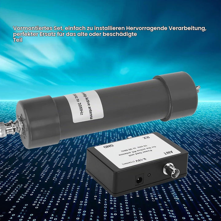 Mini Whip Aktive Antenne Kurzwellenradio 10 kHz bis 30 MHz mit 8m Kabel portabel für Empfang Kommuni