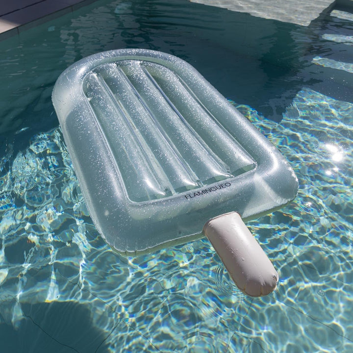 Flamingueo Luftmatratze, Pool-Matte, Strand, Extra gross, Eisform, Design mit Glitter, PVC beständig