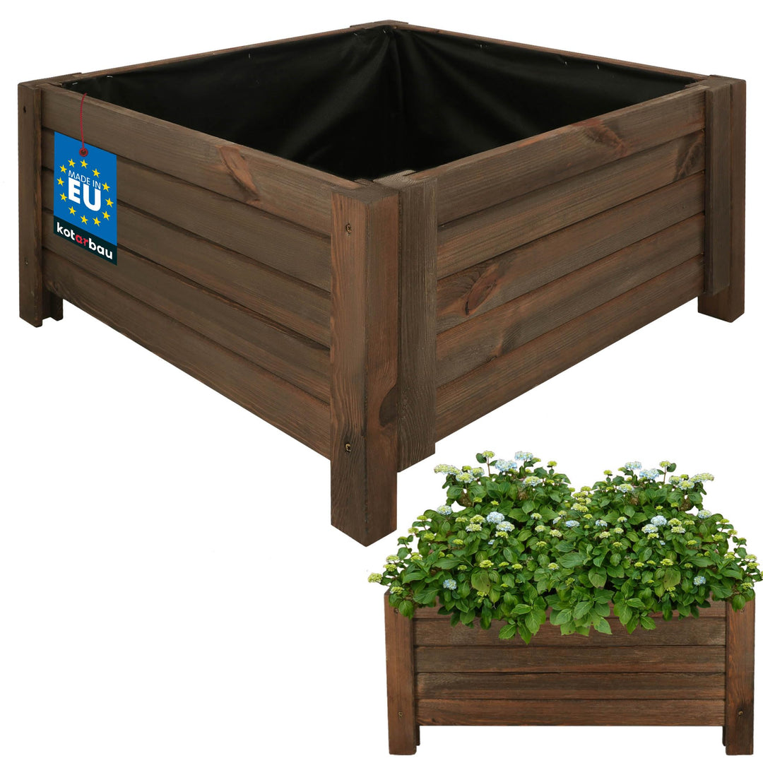 KOTARBAU® Blumenkasten - 60 x 60 x 30 cm - Pflanzkasten mit Vlies - Pflanzkübel gross aussen - Balko