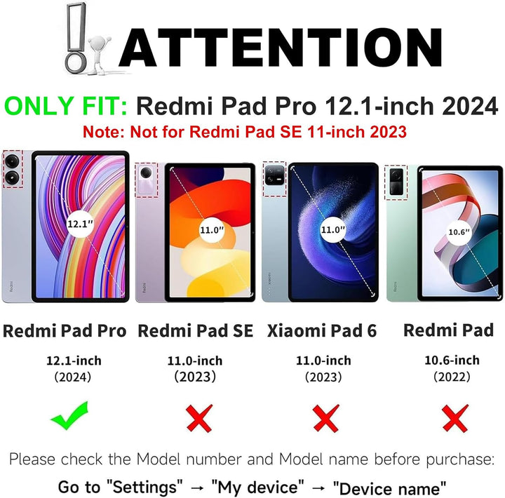 WINCHKING Tastatur Hülle für Redmi Pad Pro 12.1 Zoll - Bluetooth Tastatur QWERTZ Layout, Abnehmbare