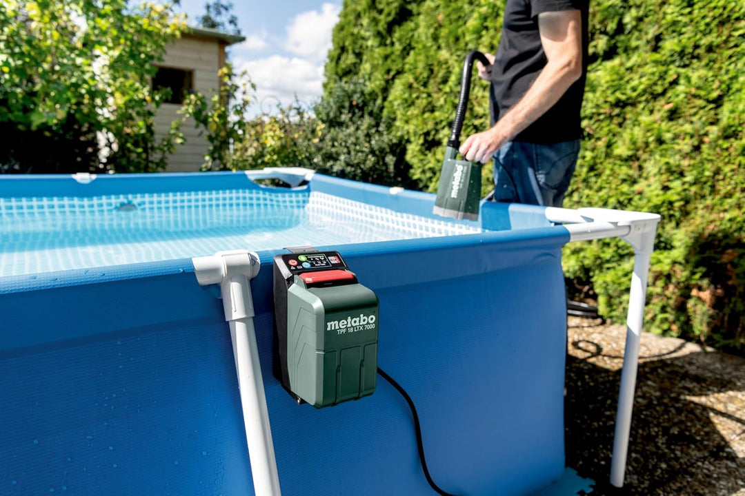 metabo Akku-Tauchpumpe TPF 18 LTX 7000-18V, CAS, max. Fördermenge 7000 l/h, Förderhöhe 9 m, Eintauch