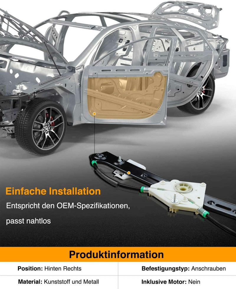 Frankberg Fensterheber Hinten Rechts Kompatibel mit X3 E83 SUV 2005-2011 51353448252