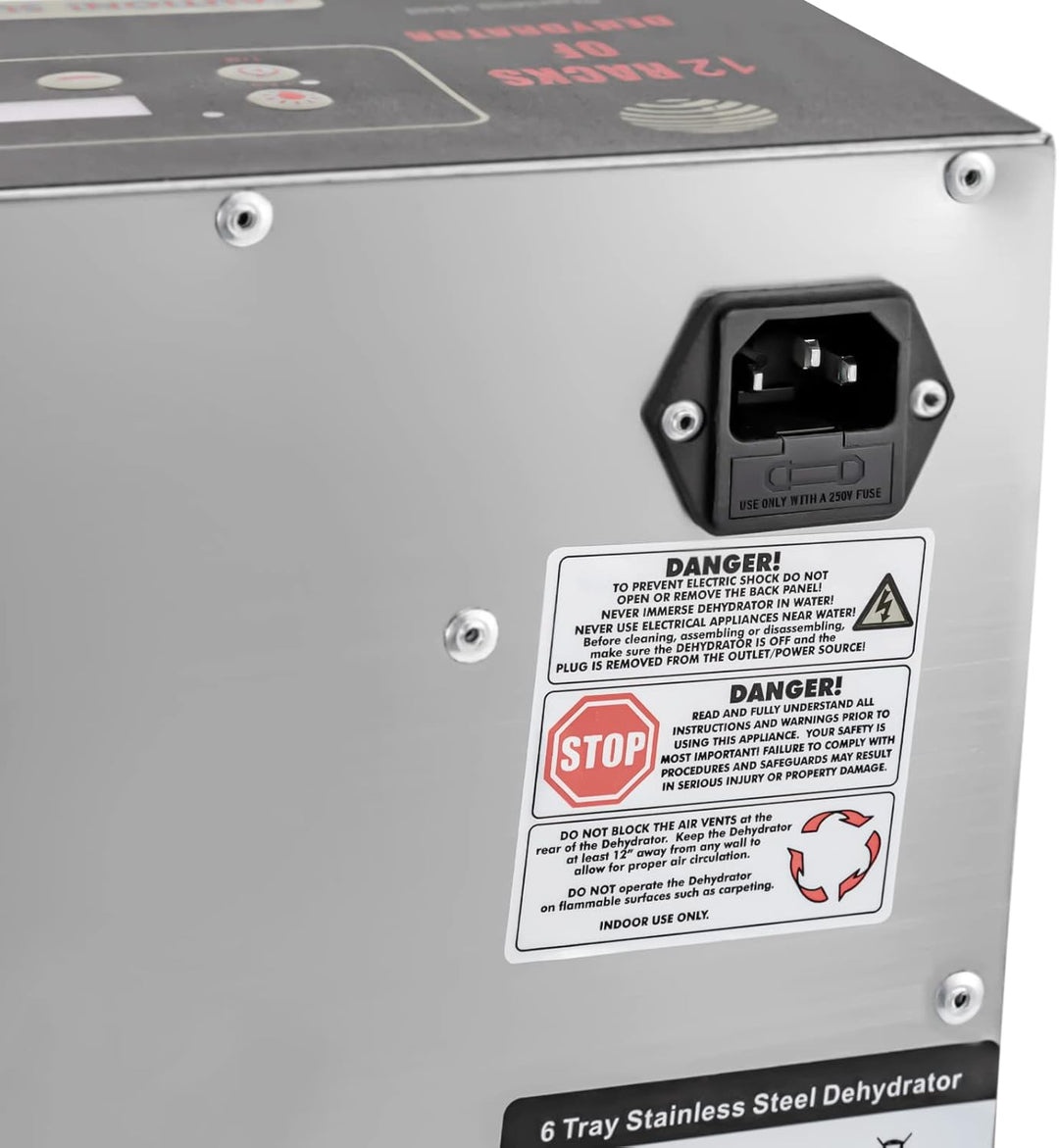 Lebensmittel-Dehydrator, 800W Gefrier-Trockner für Lebensmittel, Edelstahl Dörrautomat 30-80℃ Dehydr