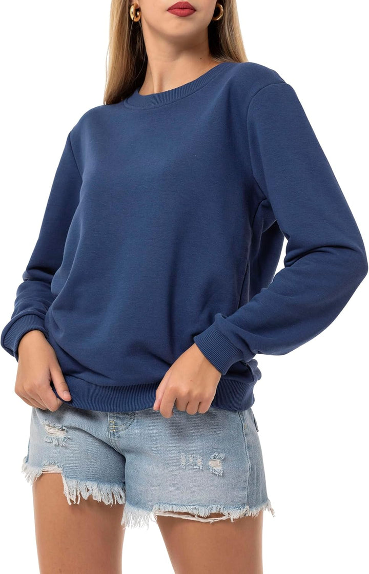Red Bridge Damen Crewneck Sweatshirt Pullover Premium Basic L Indigo, L Indigo