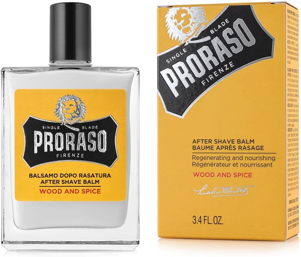 Proraso Wood and Spice After Shave Balsam, 100 ml & After Shave Lotion Nourishing, 100 ml Bundle mit