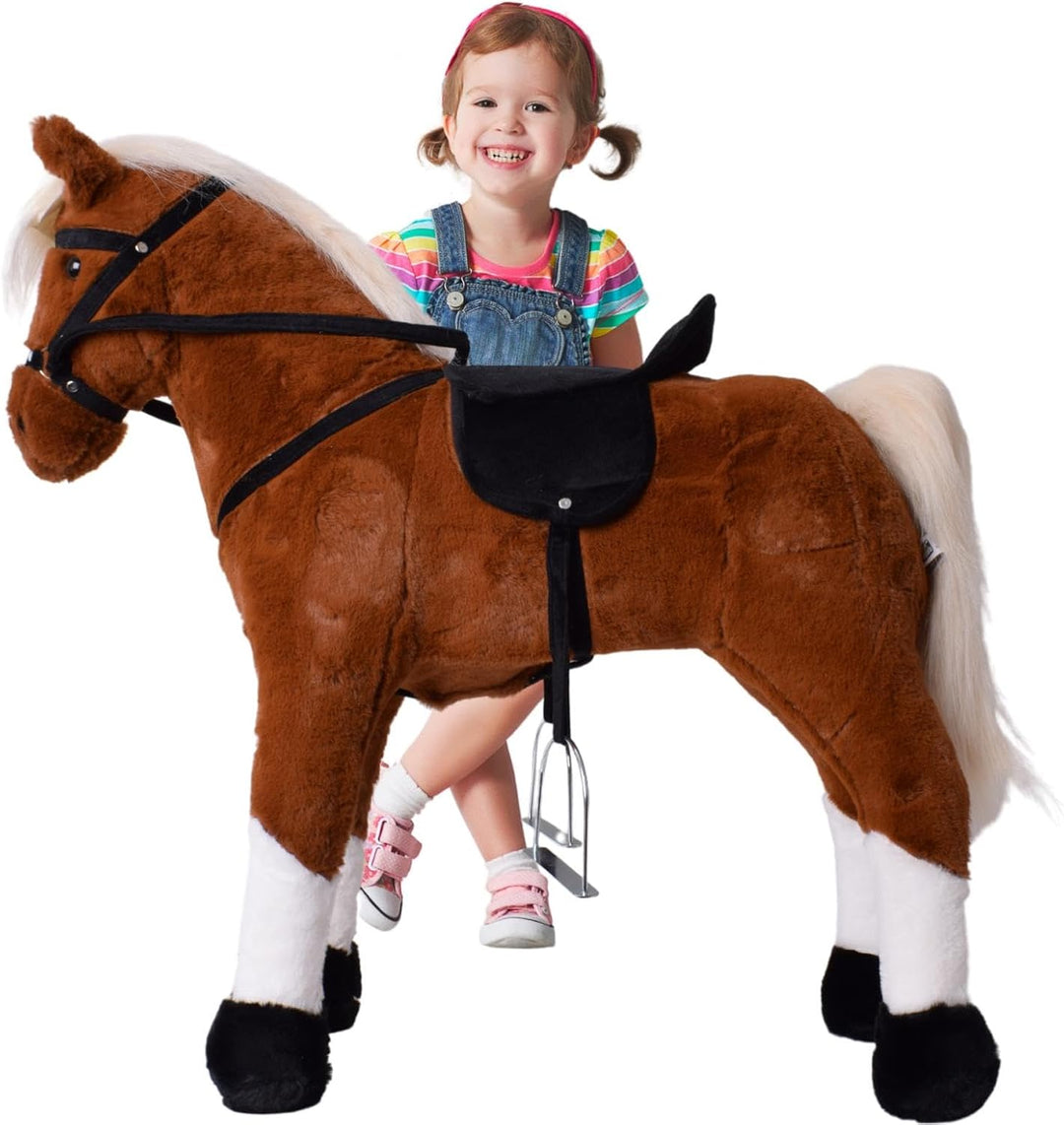 TE-Trend Pferd, 70 cm – Das perfekte Reitpferd für Kinder mit Sattel, Zaumzeug und Steigbügeln. EIN