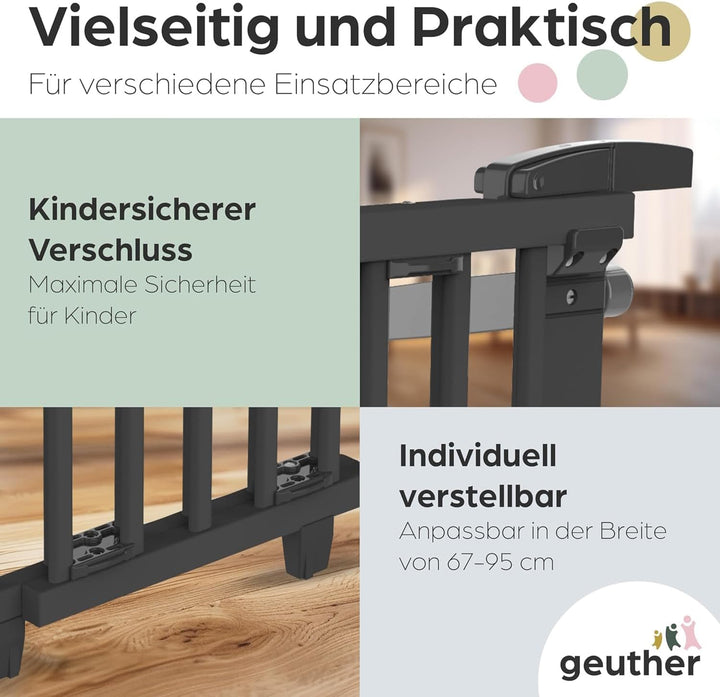 Geuther Treppenschutzgitter Plus - Absperrgitter zur Verhinderung von Stürzen von der Treppe -Verste