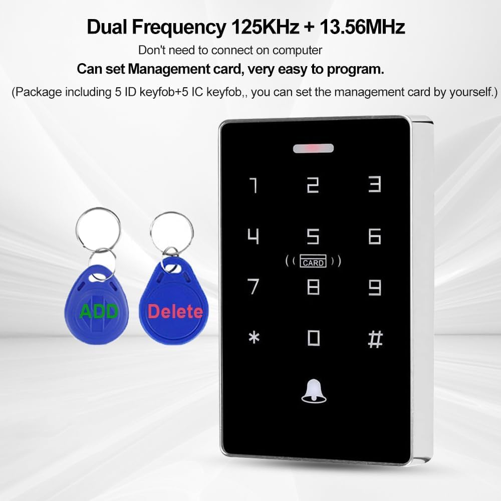 FTes RFKits IP68 wetterfestes NFC Dual-Frequenz-Zugangskontrollsystem mit 5 ID-Schlüsselanhängern, 5