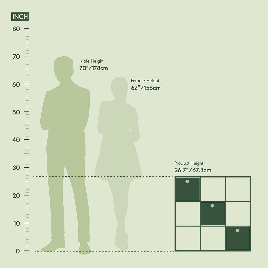 Furinno Simplistic Organizer/Regal mit 9 Fächern und 3 Einschüben, holz, Espresso/Schwarz, 20.07 x 6