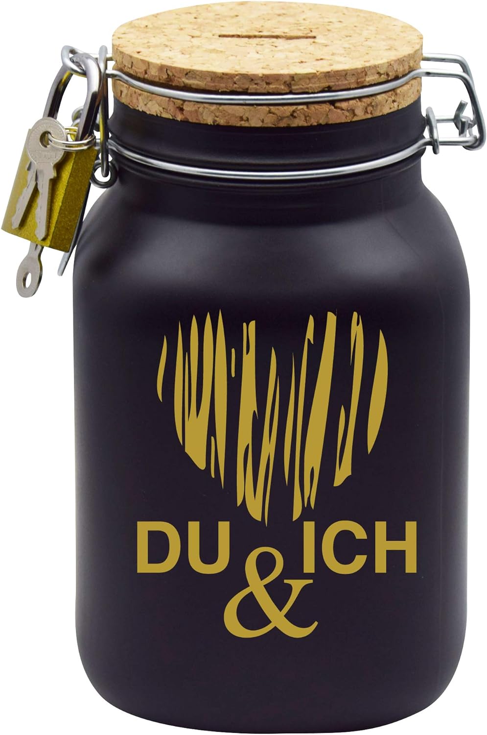 Spardose Du&Ich Geld Geschenk Idee Schwarz XL