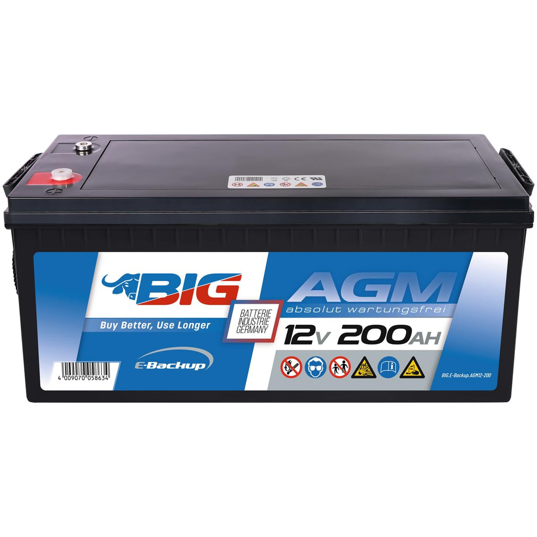 BIG E-Backup AGM Notstrombatterie für EPS- und USV-Systeme, Speicher- & Kommunikationssysteme, Alarm
