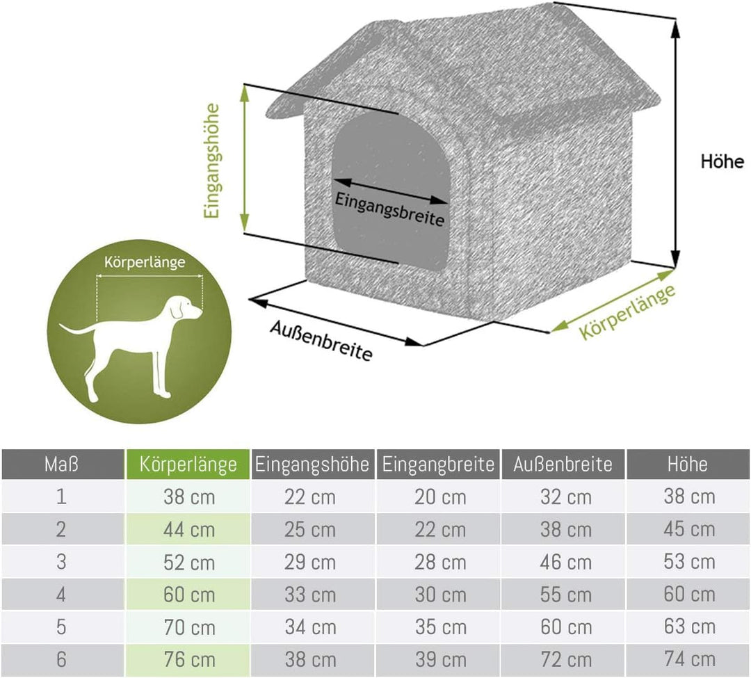HobbyDog Hundehütte Hundebett Tierbett Katzenbett Braun mit Knochen