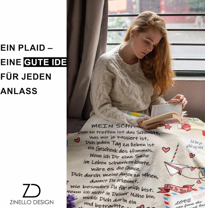 Süsse personalisierte Fleecedecke zum Verschenken an Ihren Schatz Frau Partnerin, originelle und pra