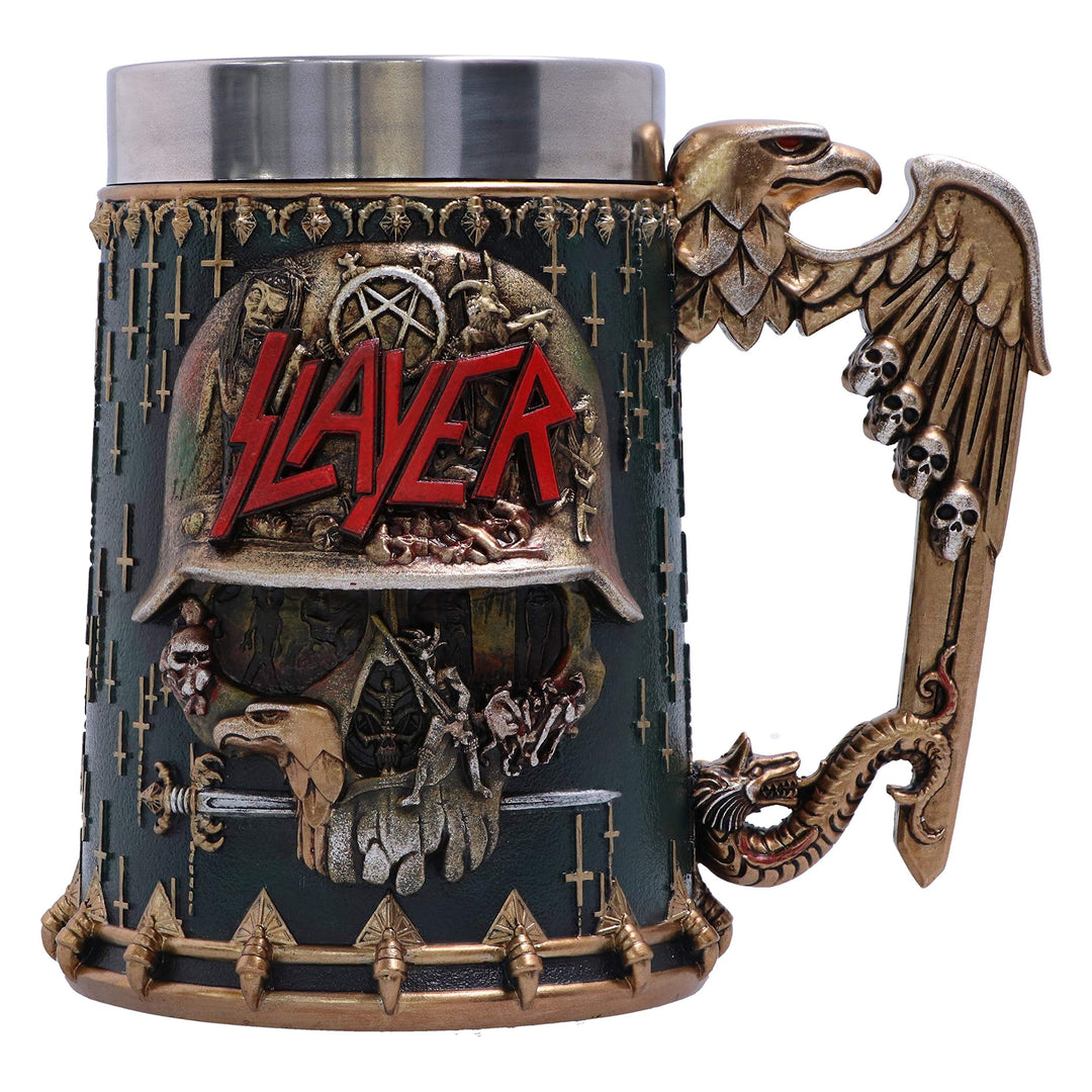 Nemesis Now Edelstahl Bierkrug mit Totenkopf-Logo, offizielles Lizenzprodukt, Gold, 16,5 cm