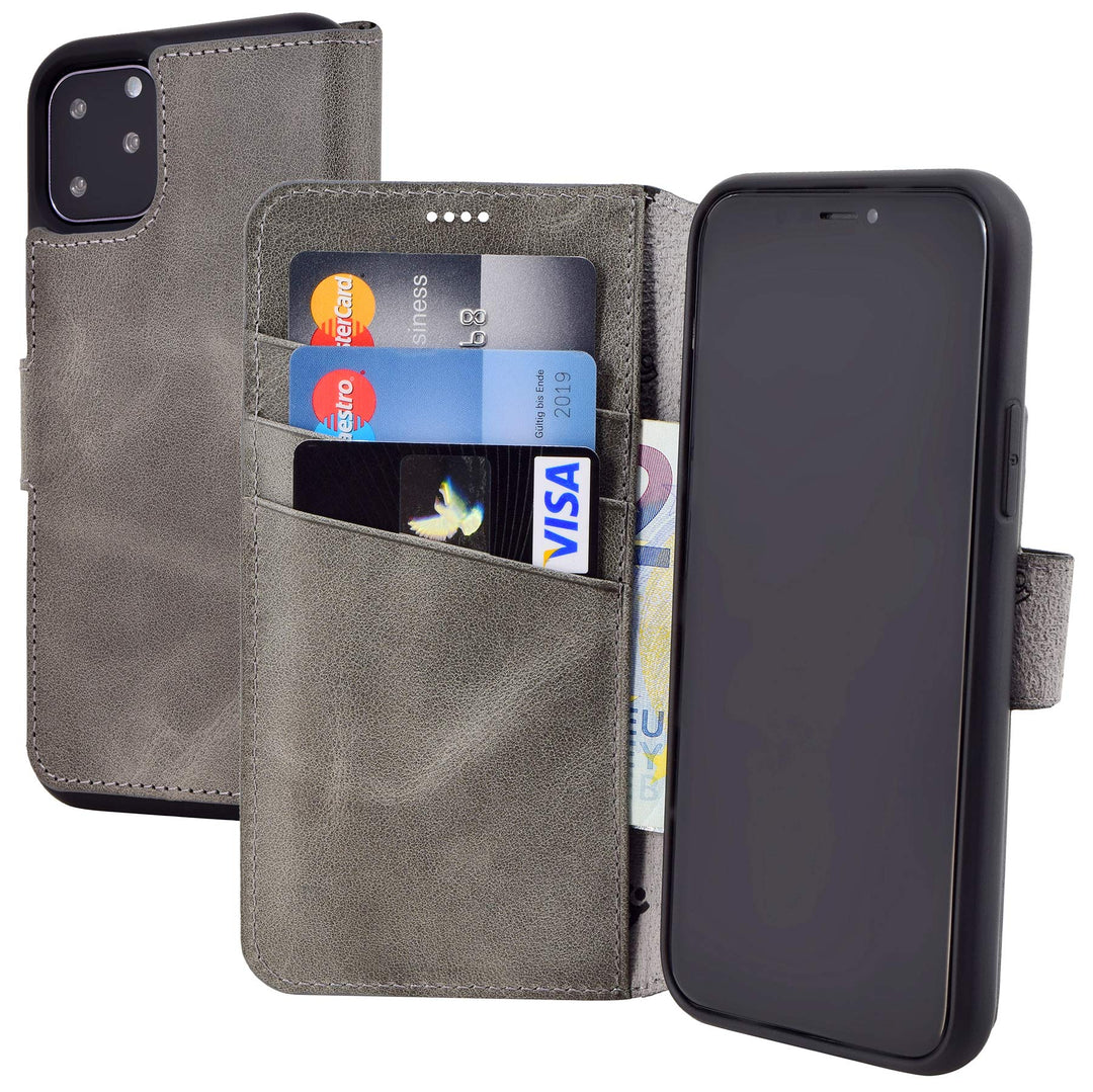 Suncase Book-Style Hülle kompatibel mit iPhone 11 Pro (5.8 Zoll) Leder Tasche (Slim-Fit) Lederhülle
