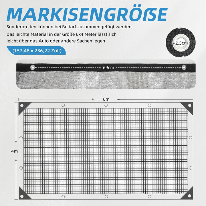 Sonnenschutznetz für Auto und Haustier, Hitzeschutznetz aus Aluminiumfolie,Sonnenschutznetz für VW T