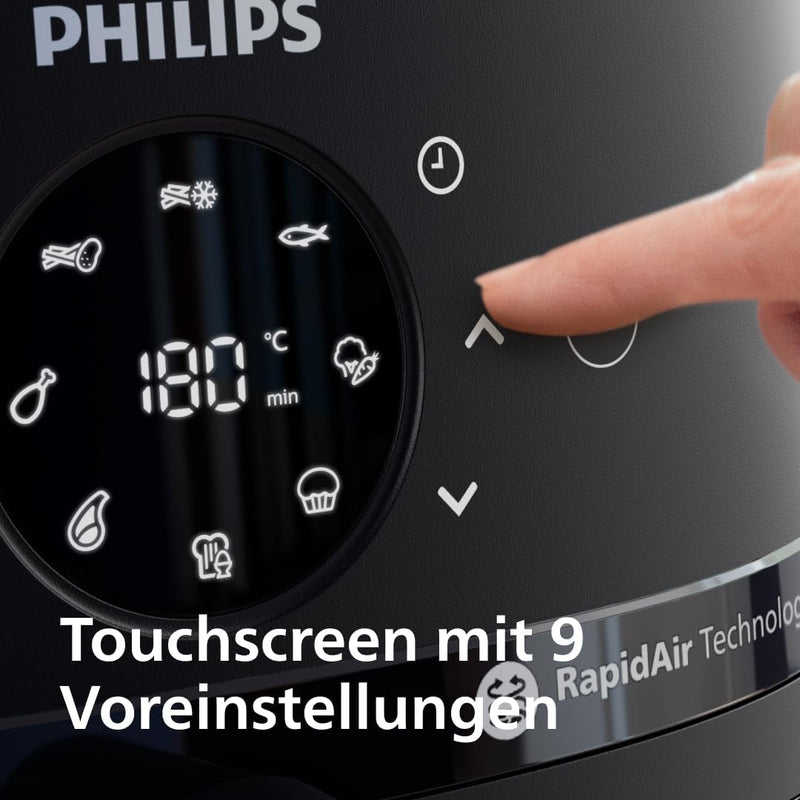 Philips Airfryer 2000-Serie 6,2L - Sichtfenster, Digitaler Touchscreen, 13 Kochoptionen, Bis zu 90%