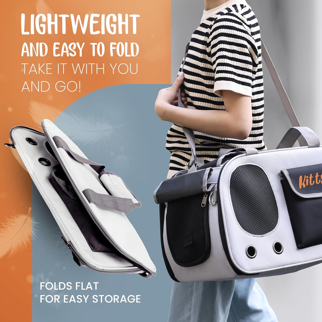 Tragetasche für Haustiere, Welpen, kleine Hunde, Katzentragetasche, wasserdicht, Premium-PU-Leder, T