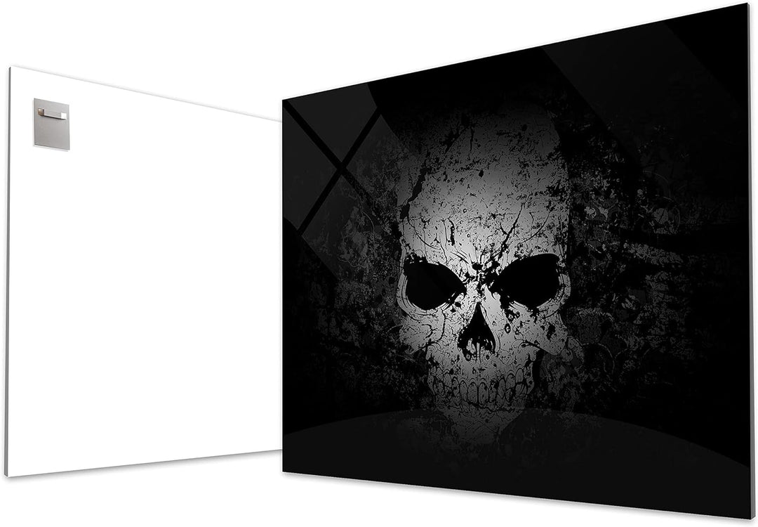 wandmotiv24 Totenkopf Wandbild aus Acrylglas, Grösse 100x75cm, Querformat, Schädel im Grunge Style,