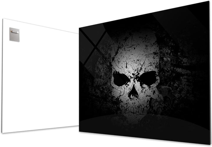 wandmotiv24 Totenkopf Wandbild aus Acrylglas, Grösse 100x75cm, Querformat, Schädel im Grunge Style,