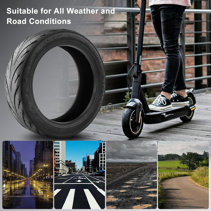 Amitor 60/70-6.5 Tubeless Reifen für Ninebot Max G30, Selbstreparierende Vakuumreifen mit Ventil, E