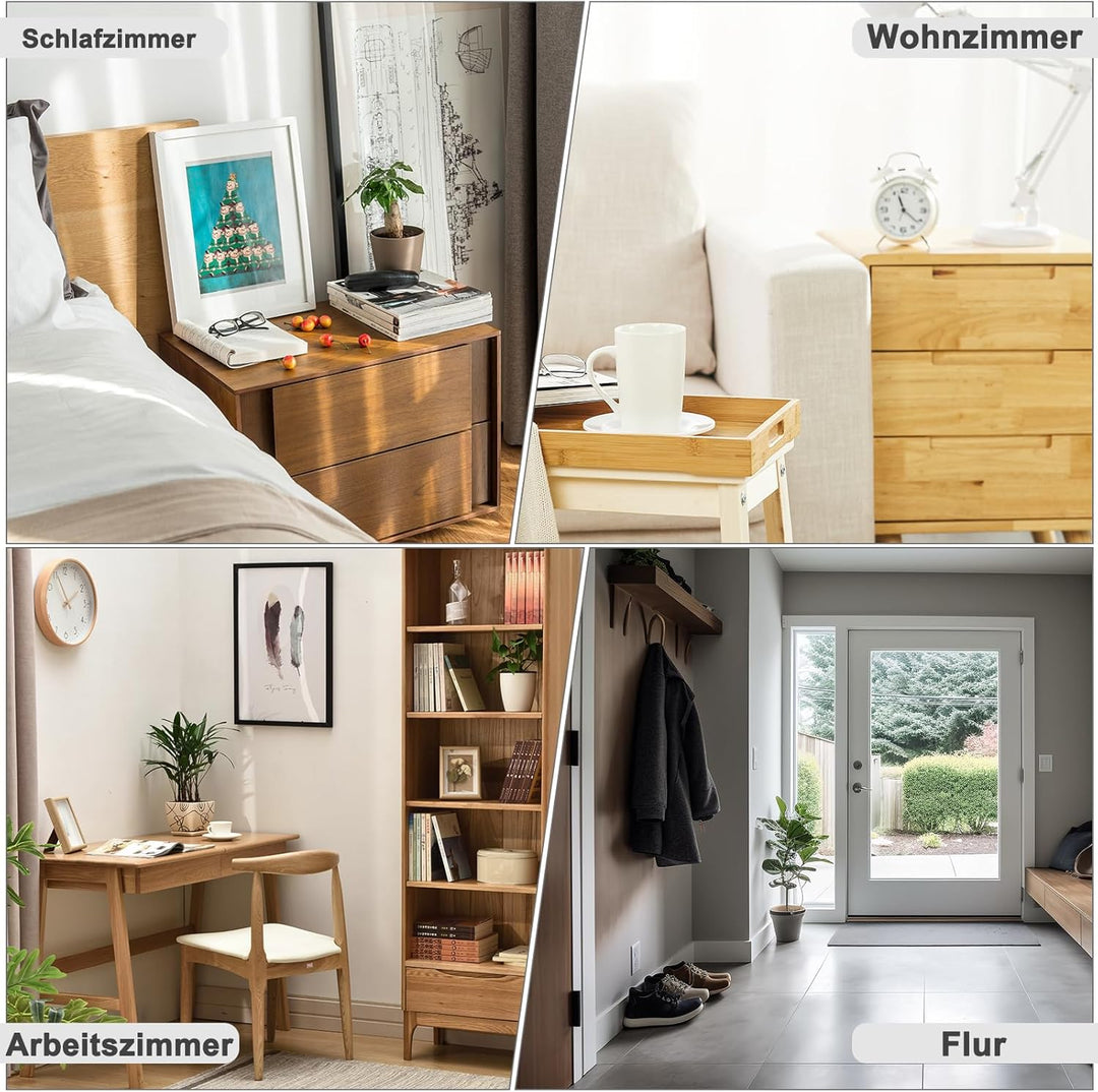 WOLTU 2er Set Nachttisch mit Ladefunktion, schmaler Kleiner Beistelltisch mit 2 Steckdosen 2 USB-Ans