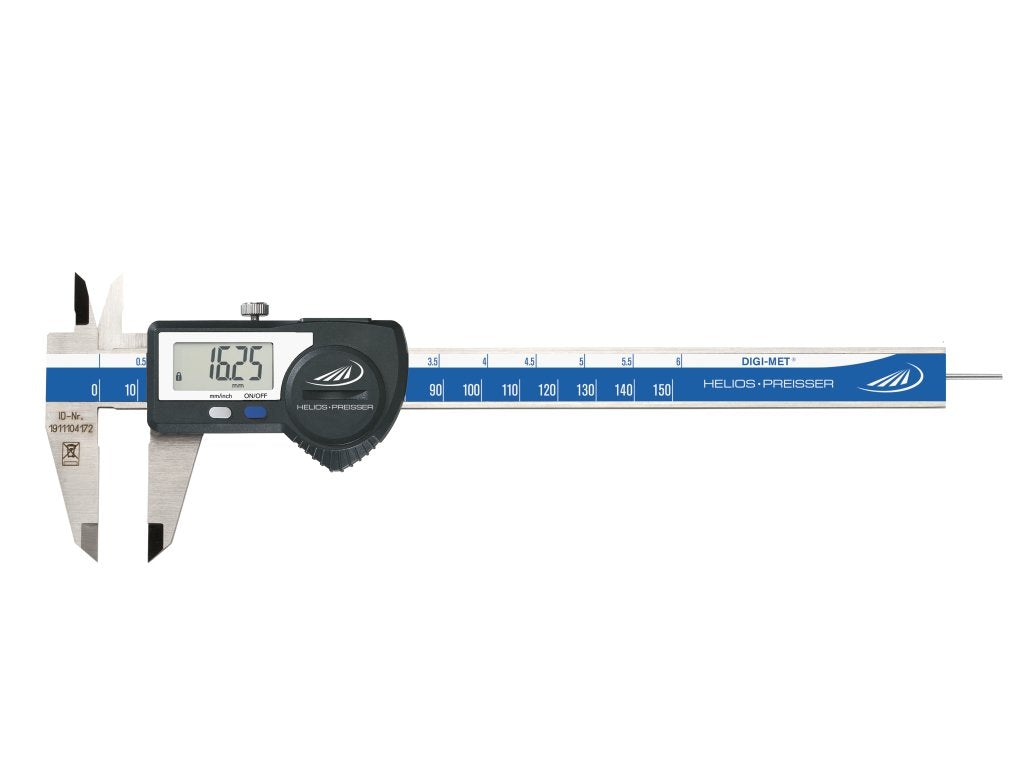 HELIOS-PREISSER 1320516 Digitaler Taschenmessschieber, RS232 plus Digimatic Data Variable, rundes Ti