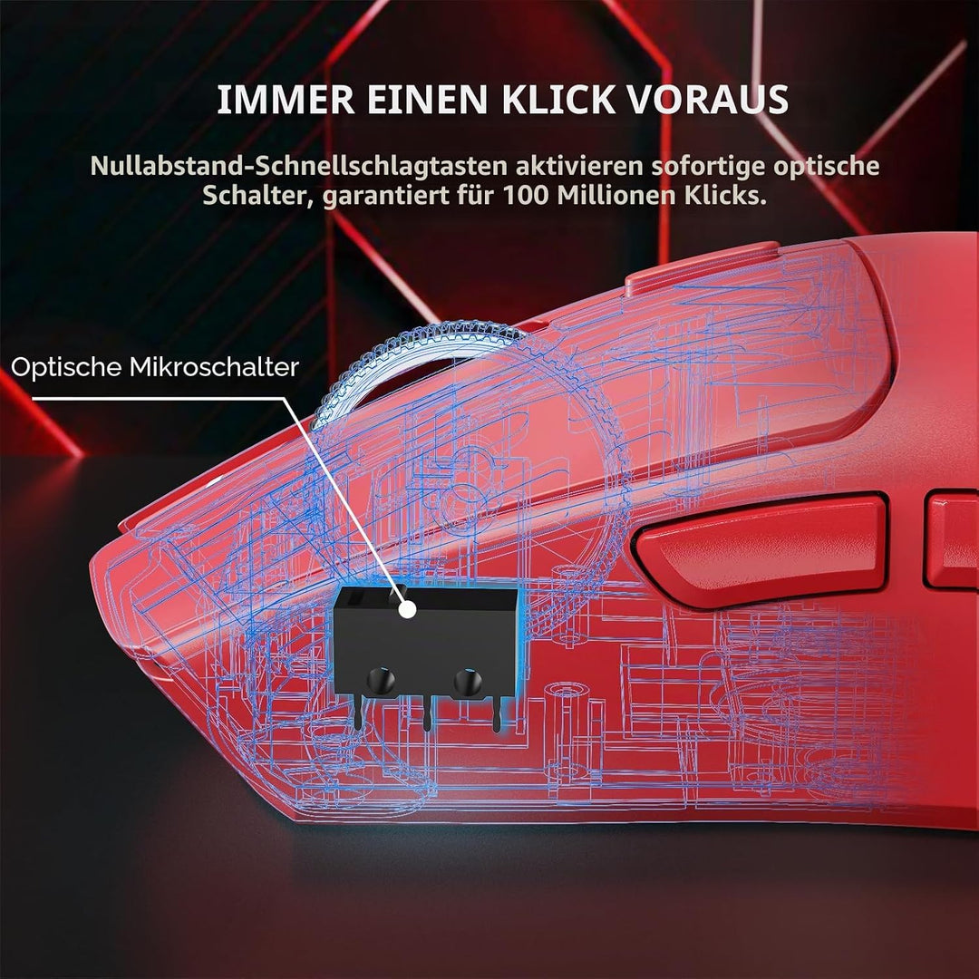MAMBASNAKE x Attack Shark X1 Gaming-Maus mit Ladestation, 49g Ultralight, 40K DPI PAW3395 PRO-Sensor
